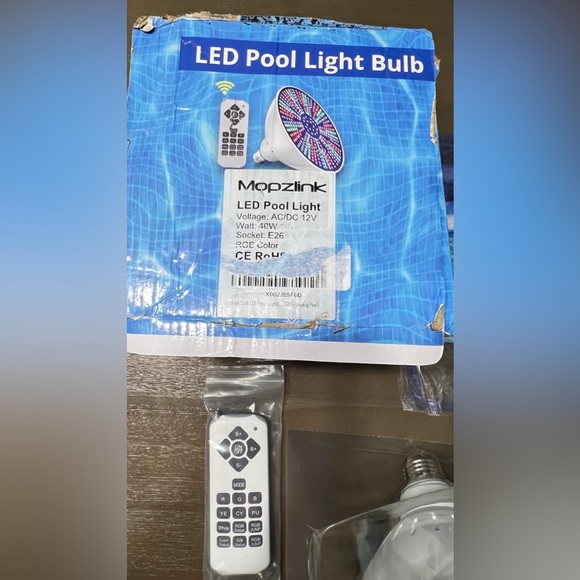 Mopzlink Pool Lights, 12V 40W Color LED Pool Light for Pool with Remote Control - Picture 6 of 7